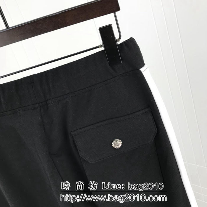 Chrome hearts 克羅心 19FW早春新款 側邊黑白撞色 男款衛褲 ydi2110